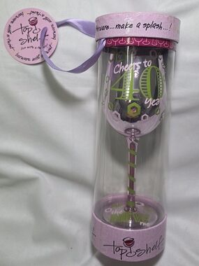 Top Shelf Cheers to 40 Years 15oz Stemmed Birthday Wine Glass In Box